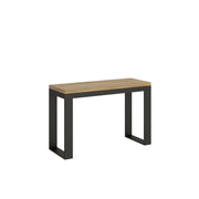 Tavolo apribile 120x45/90 cm Tecno Double telaio Antracite - Quercia Natura