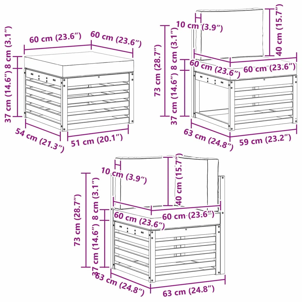 Set divano sezionale con cuscino 8 pcs Grigio Naturale e Chiaro 3375286