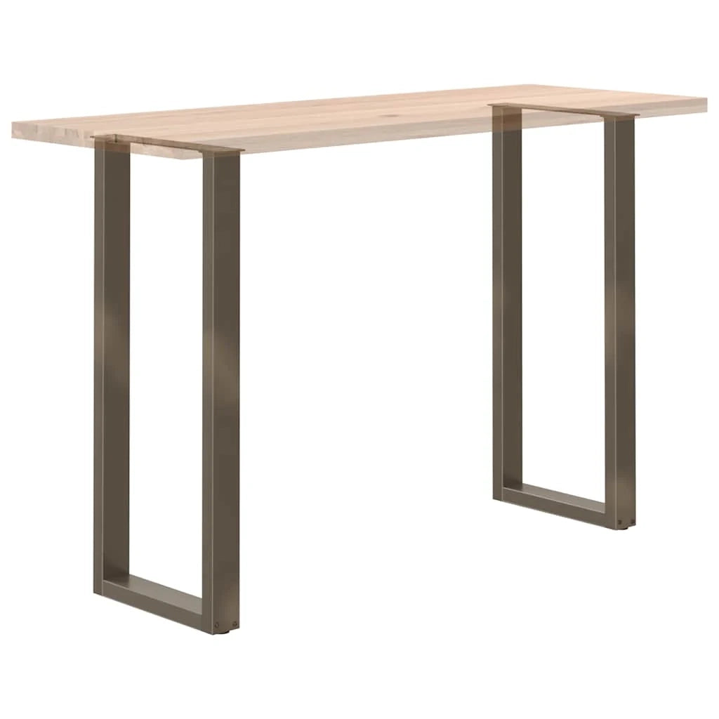 Set di 2 gambe regolabili per tavolo da bar a forma di U 40 x 110 cm design moderno acciaio naturale 02_0057483