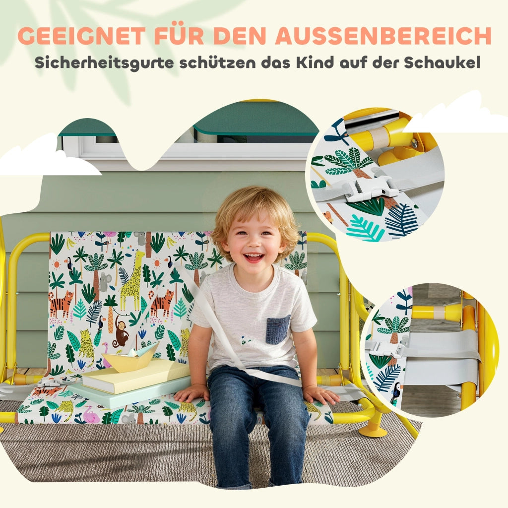 Altalena per bambini 2 posti ¨C Minimal ¨C Verde 112x75x120 cm
