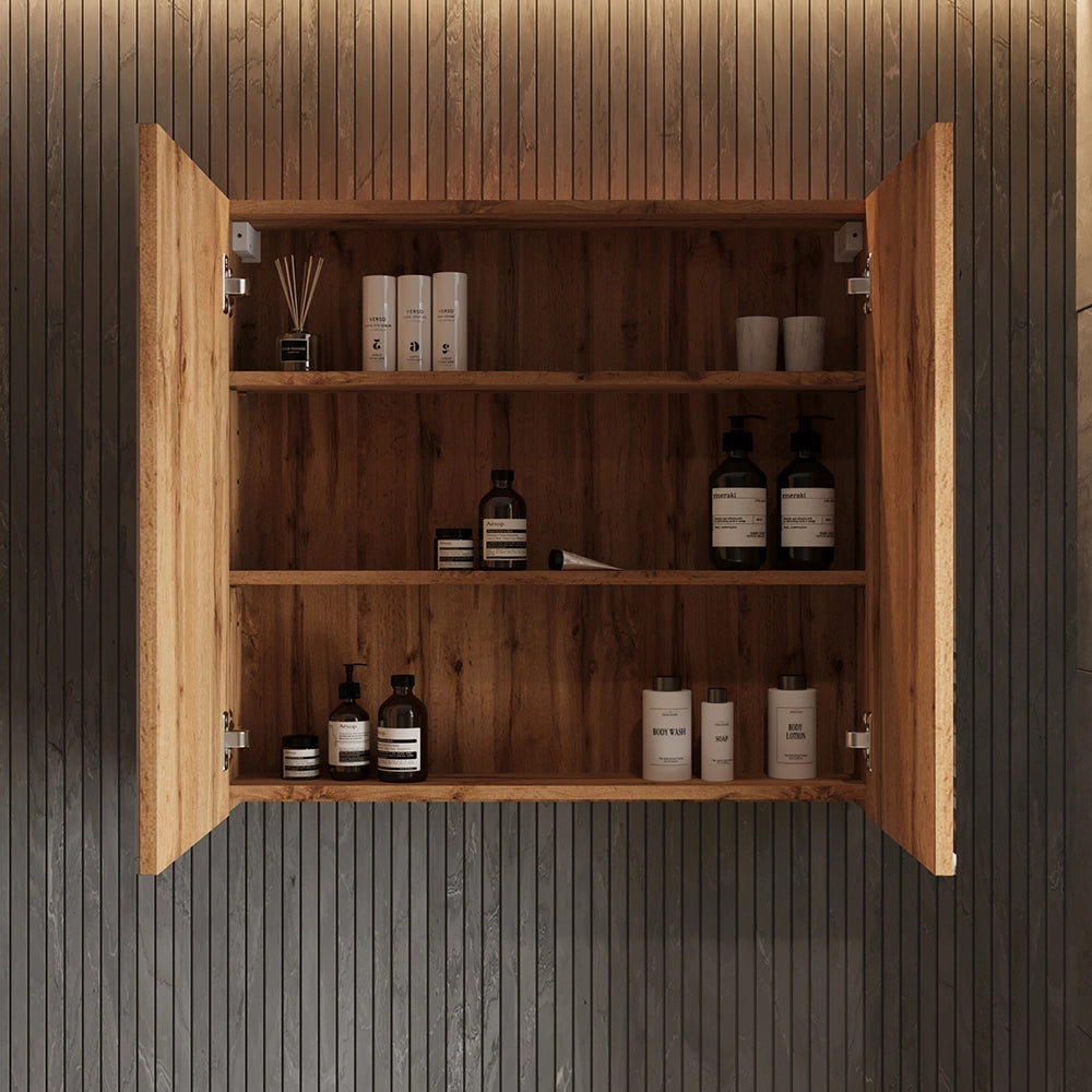 Vicco Specchio contenitore bagno Rovere 79.7 x 73.2 cm con 2 porte
