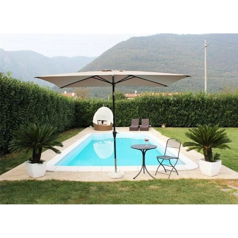 OMBRELLONE POLY ECO CON TELO BEIGE 2 X 3 MT