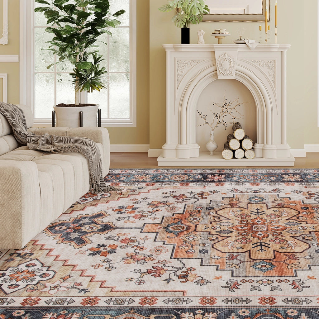 Tappeto Bohemien Antiscivolo Lavabile ¨C Xylo ¨C 230x160 cm Marrone Pelo Corto