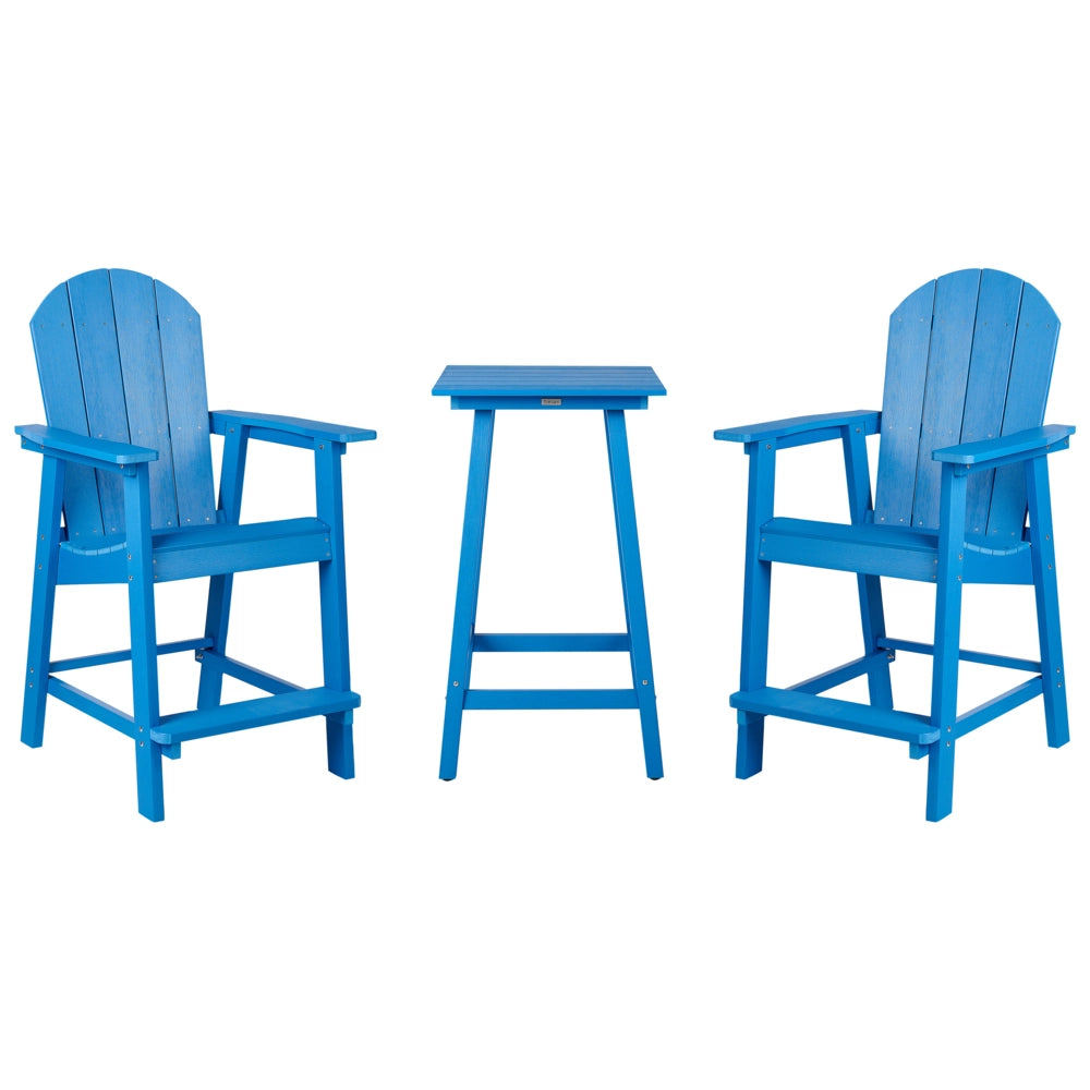 Set da giardino Bistro Bar Tavolo e sedie alte blu Stile industriale per esterni