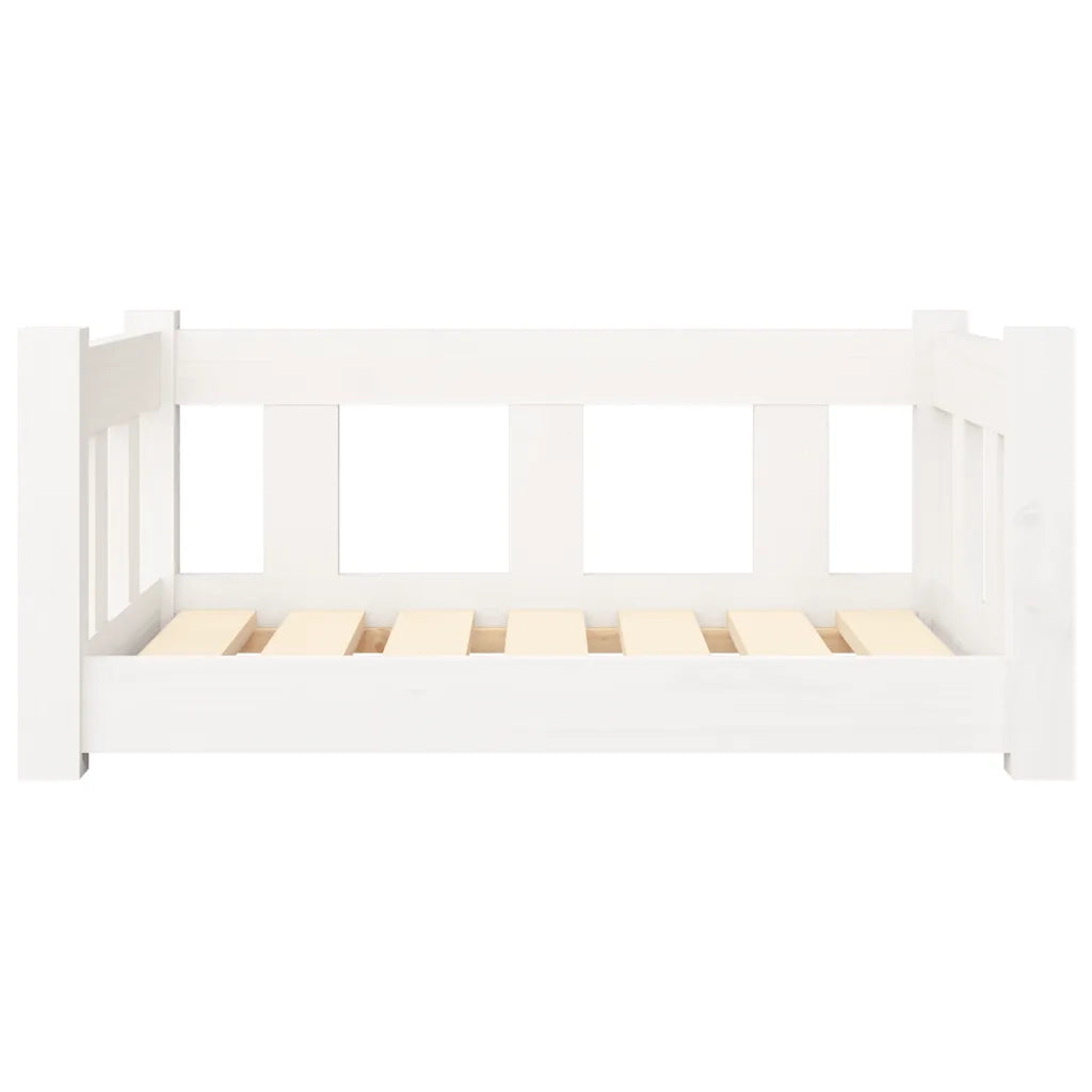 Cuccia per Cani Bianca 65,5x50,5x28 cm Legno Massello di Pino 820188