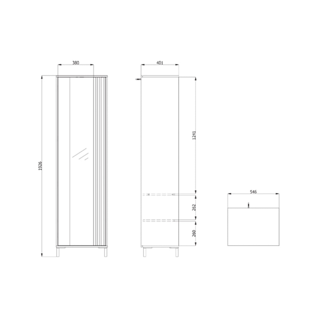 Apia, Mobile da Ingresso Specchio Incluso, 193x55x40h cm Marrone Rovere Nodi