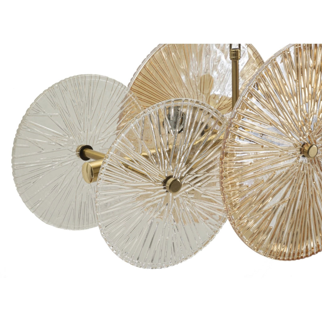 Lampada a Sospensione VKH917, Marrone, Vetro, 100x23x28 cm