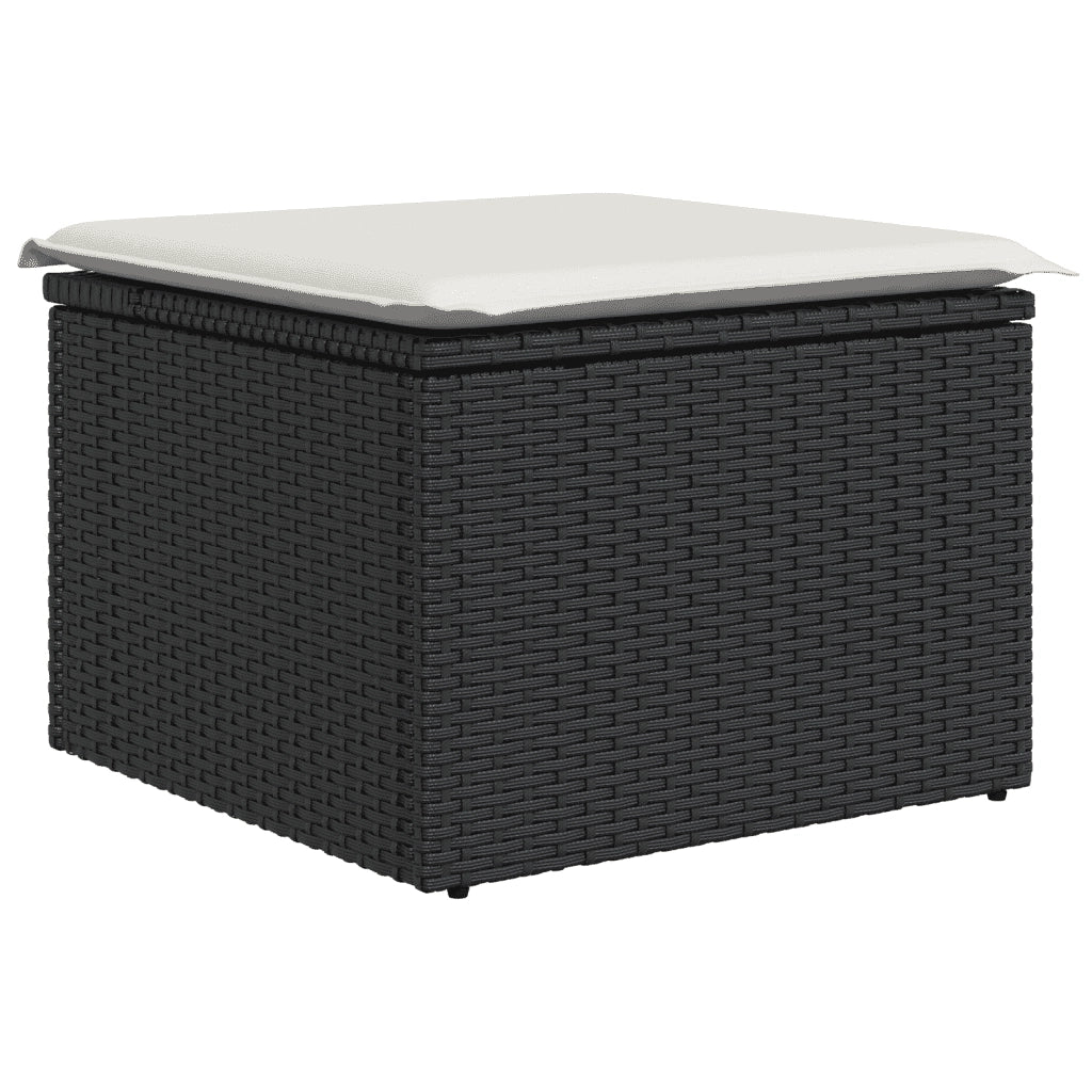 Set Divani da Giardino 10pz con Cuscini in Polyrattan Nero 3258780