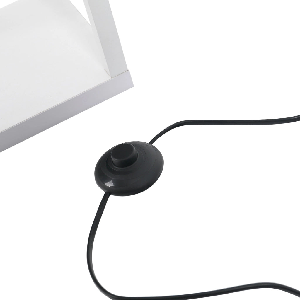 Tavolino da salotto con lampada e scaffali ¨C zephmum ¨C bianco