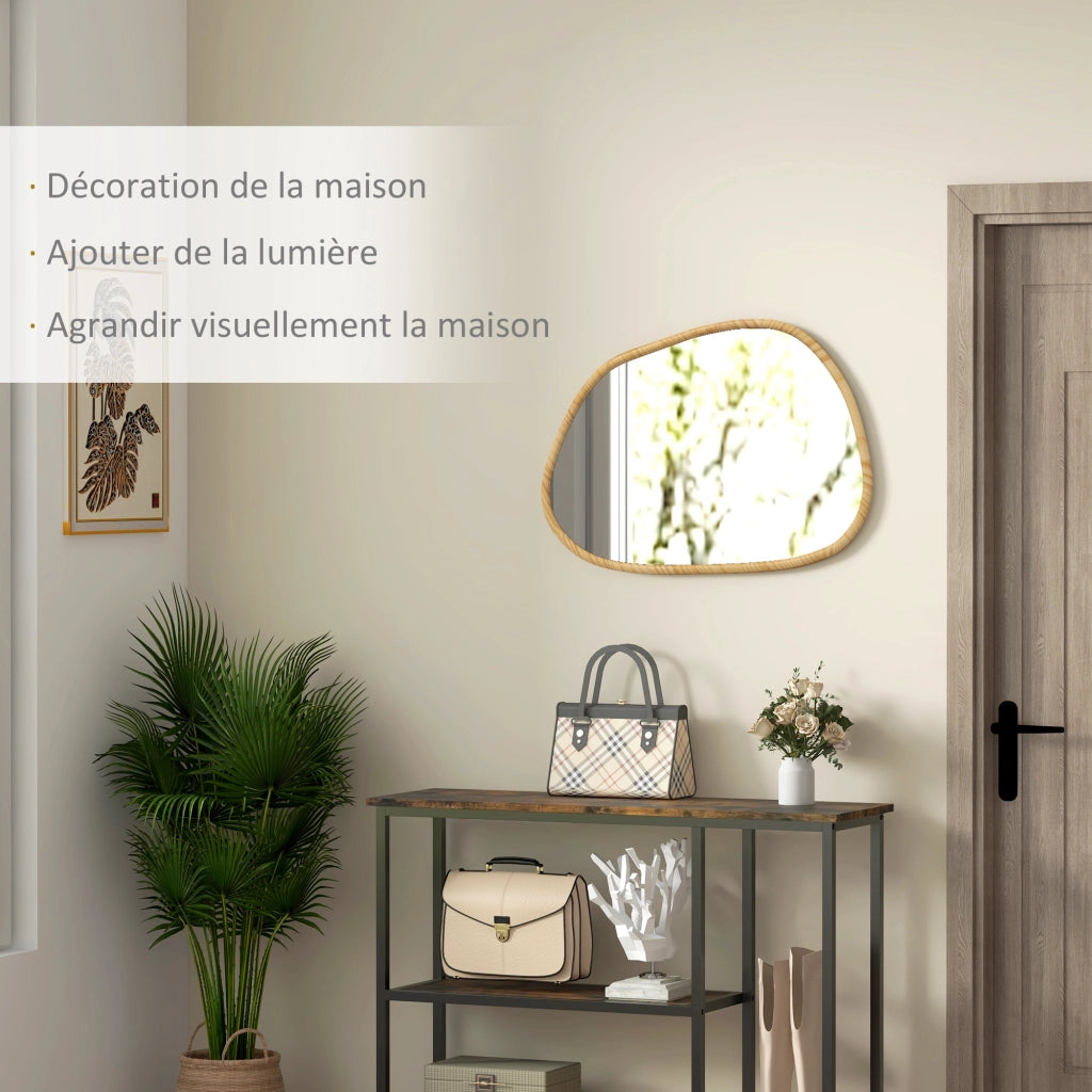 Specchio da parete con cornice in legno ¨C zephmum ¨C 80x60 cm naturale