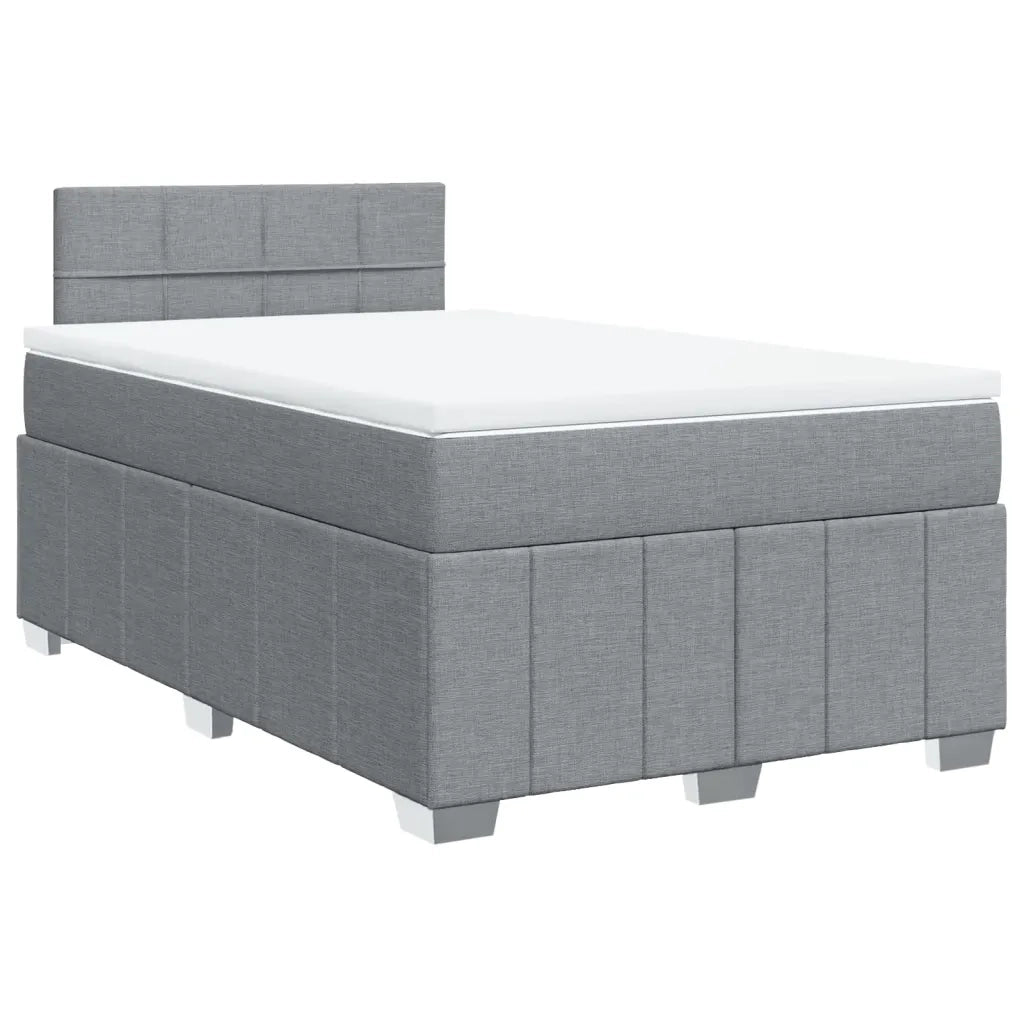 Giroletto a Molle con Materasso Grigio Chiaro 120x190cm Tessuto