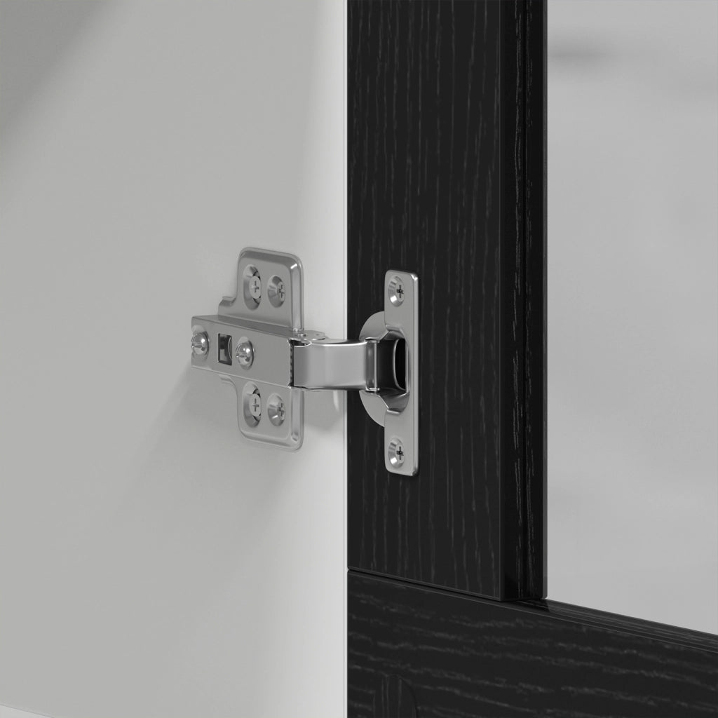 Armadio a muro in vetro nero in rovere 80x31x60 cm realizzato in legno ingegnerizzato