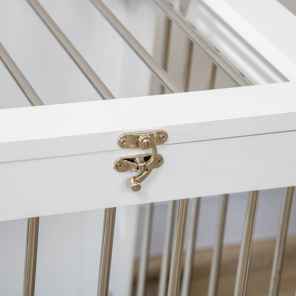 Gabbia per Cani 2 Porte ¨C zephmum ¨C 80x50x56.5 cm Bianco Argento