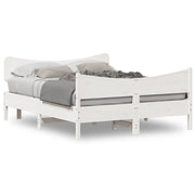 Letto matrimoniale | Letto per adulti | Letto senza Materasso Bianco 140x190 cm Legno Massello di Pino