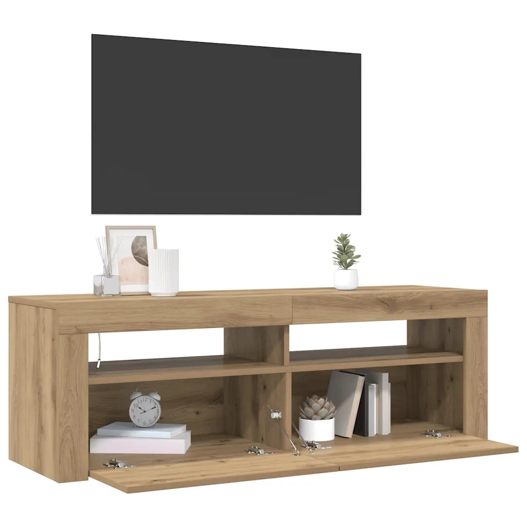 Mobile Porta TV con LED Artigianale 120x35x40 cm Multistrato