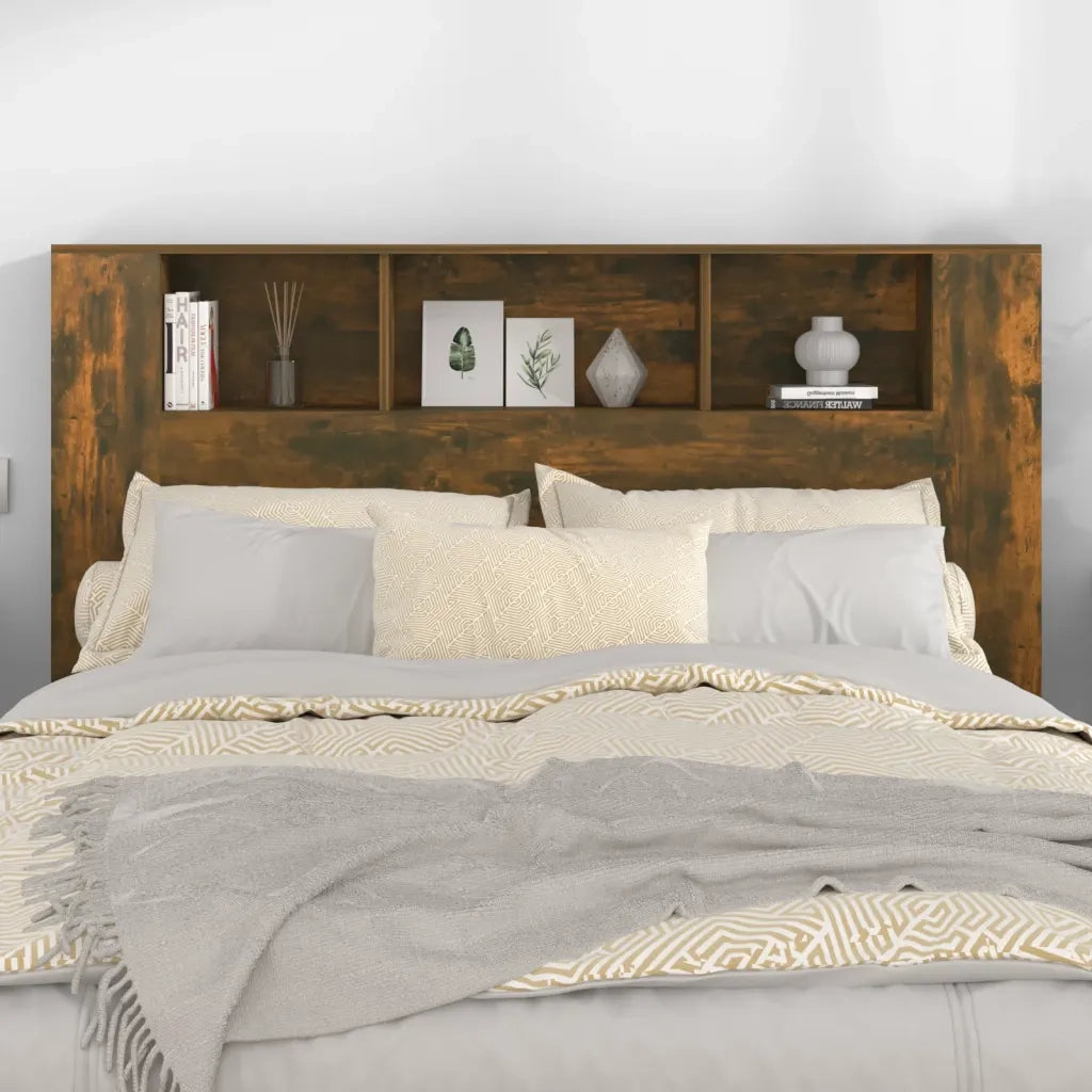 Testiera con Scomparti Rovere Fumo 160x18,5x104,5 cm 817273