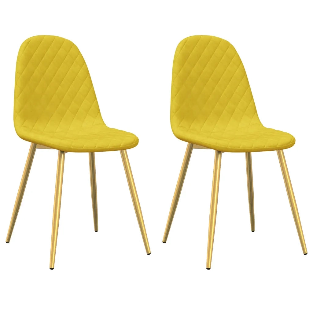 Sedie da Pranzo 2 pz Giallo Senape in Vellutocod mxl 71453