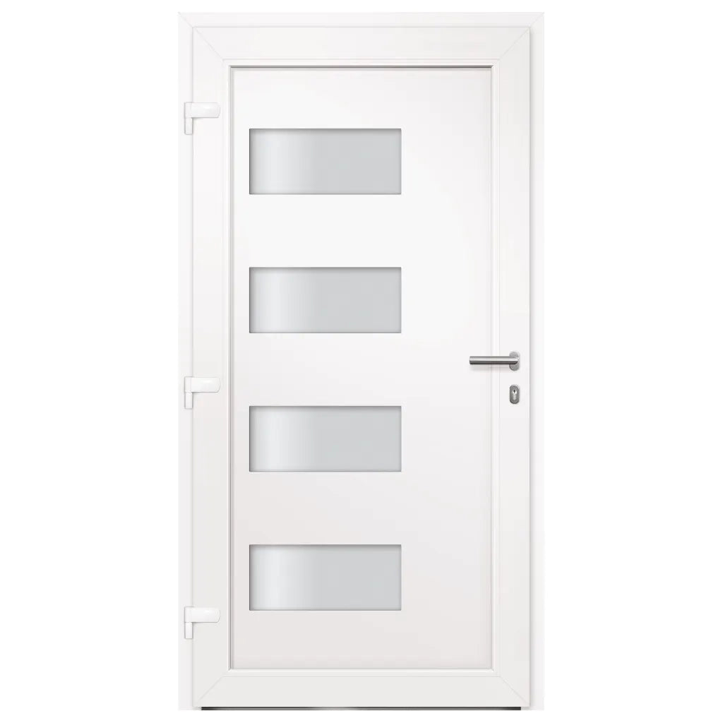 Porta d'Ingresso in Alluminio e PVC Bianco 110x210 cm 3056823