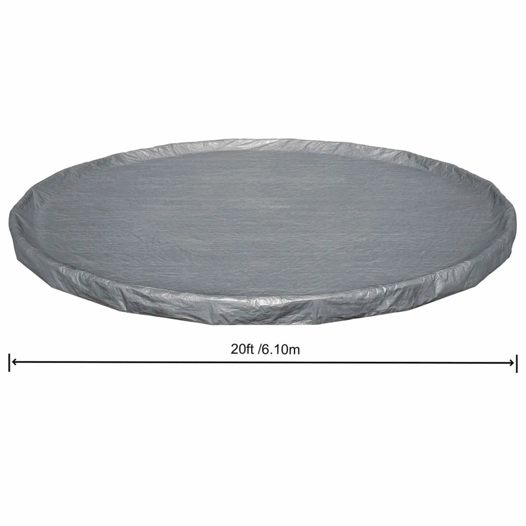Bestway Copertura per piscina Ø4,27 m Rotondo Poliestere Grigio 42035731