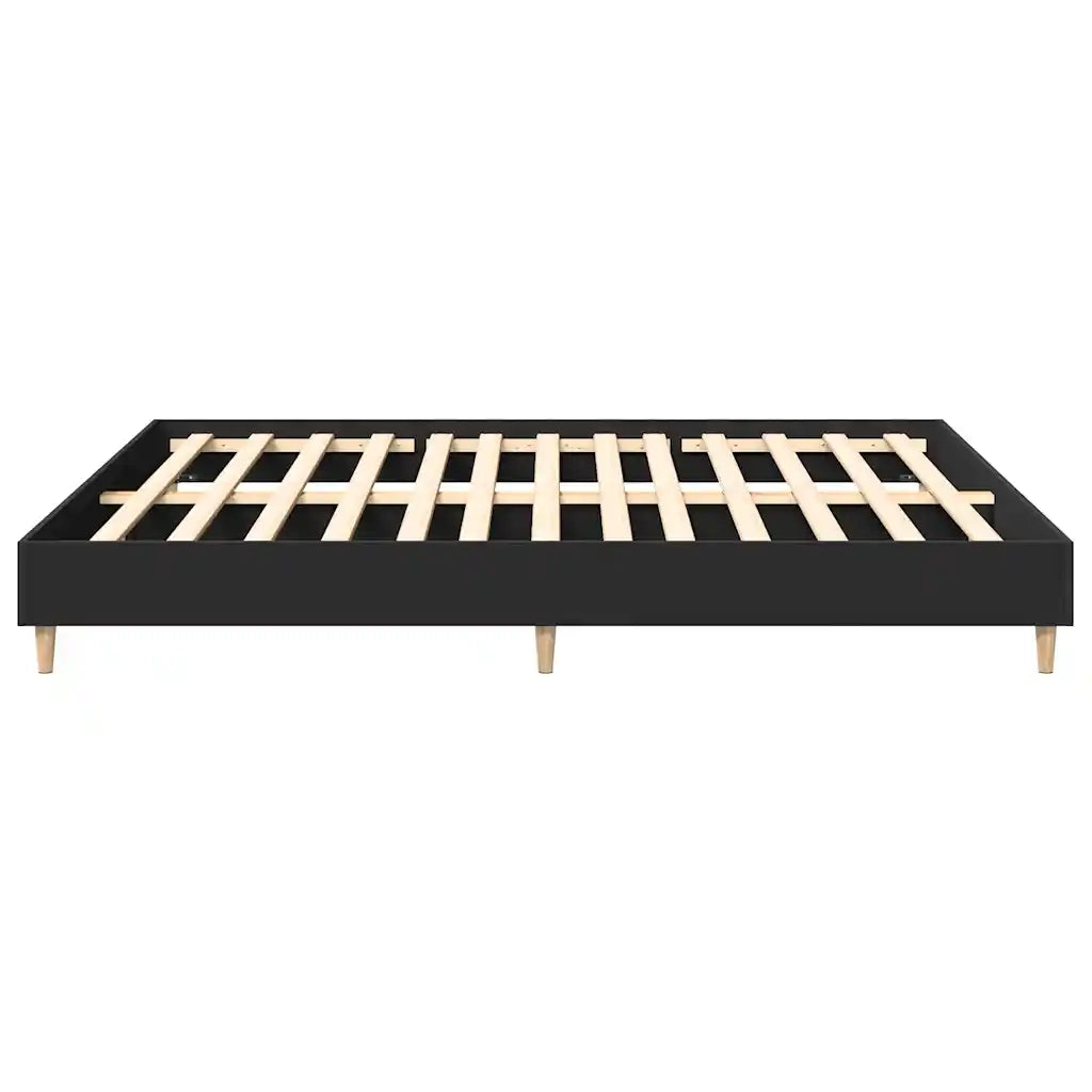 Giroletto senza Materasso-Struttura Letto Nero 200x200 cm in Legno Multistrato