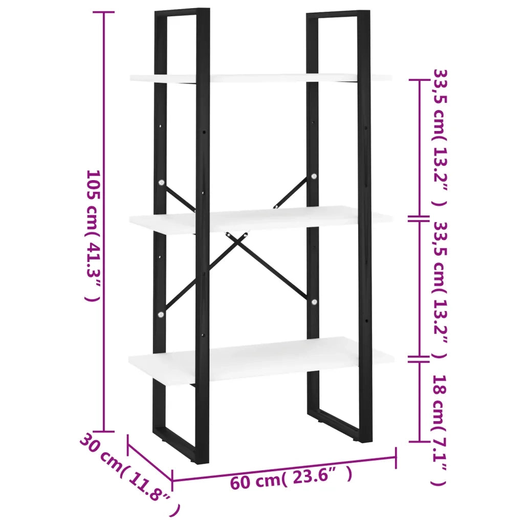 Scaffale Portaoggetti Bianco 60x30x105 cm Legno Multistrato 806507