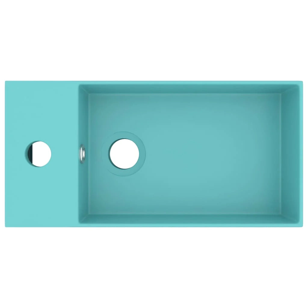 Lavabo da bagno con troppopieno da appoggio WC lavabo bagno cucina interno casa ceramica verde chiaro 02_0002733