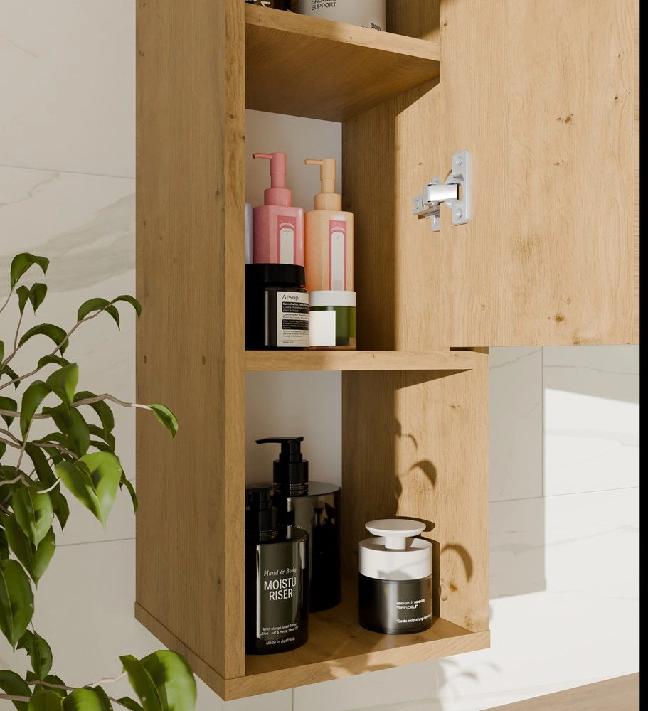 Mobile bagno sospeso MEXY W1D colonna 1 ante 3 ripiani rovere artisan