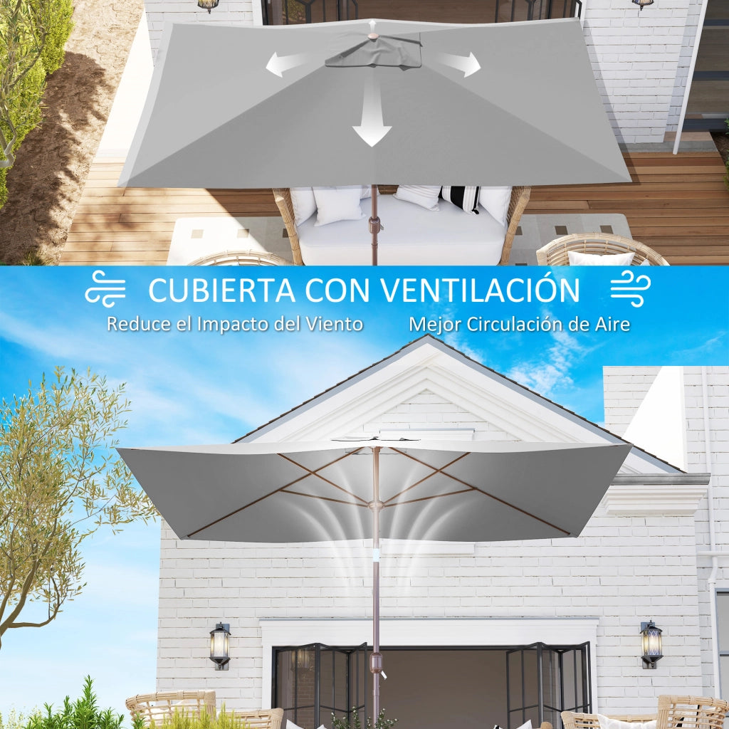 Toldo da giardino 3x2 m ¨C Zephmum ¨C Grigio con protezione UV 50+