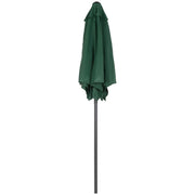 Ombrello esagonale pieghevole 196 cm stabile da mercato con manovella protezione solare per balcone giardino e spiaggia colore verde