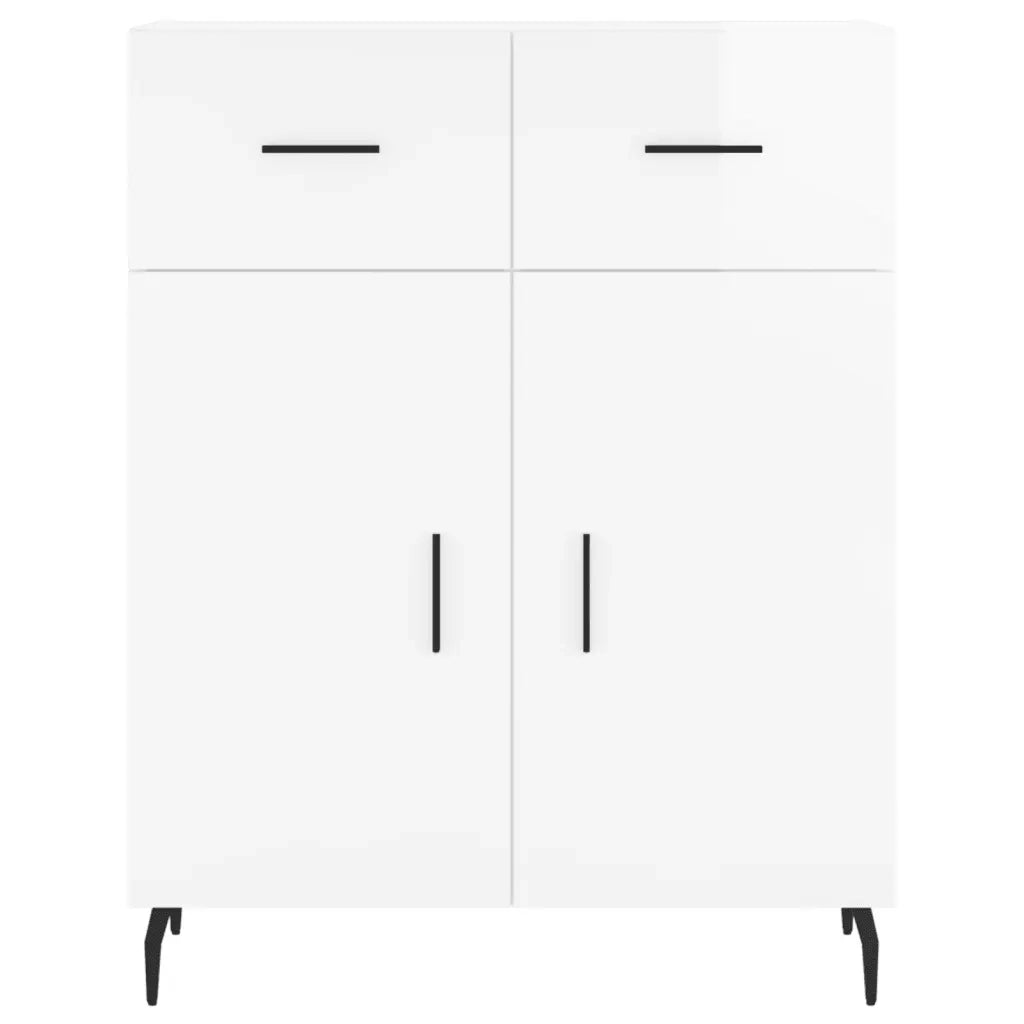 Credenza 69,5x34x90 cm in Legno Multistrato Bianco Lucido 827998