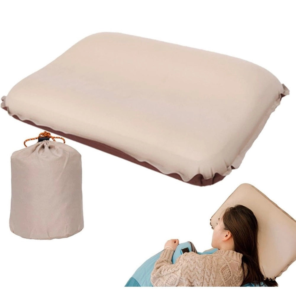 Trade Shop - Cuscino Da Viaggio Gonfiabile Per Collo Testa Compatto Leggero Pieghevole Portabile -