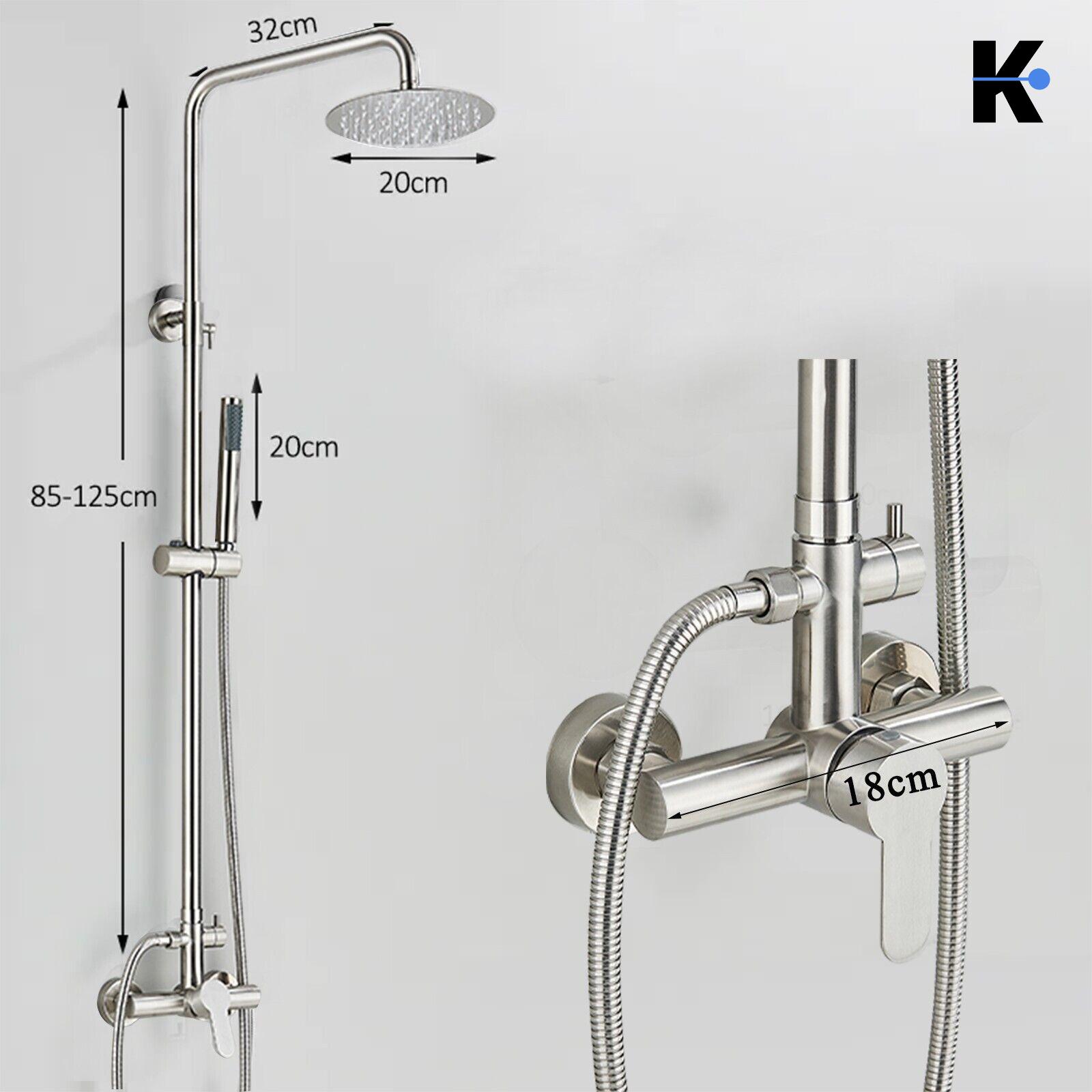 JANA | Set pioggia premium in acciaio inox spazzolato | Miscelatore doccia di design | Miscelatore doccia completo di doccetta