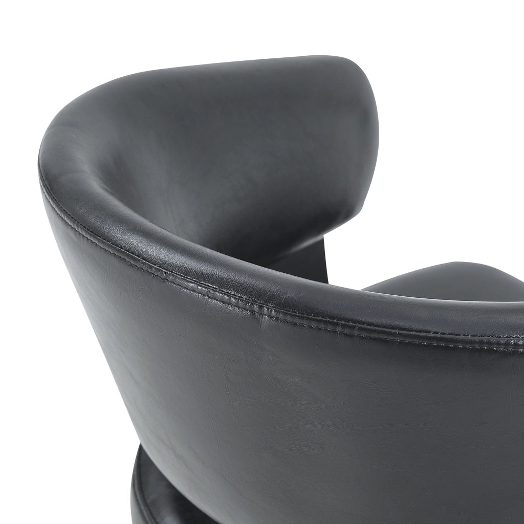 Sedie da pranzo in PU nero, design moderno con schienale sagomato e gambe in metallo