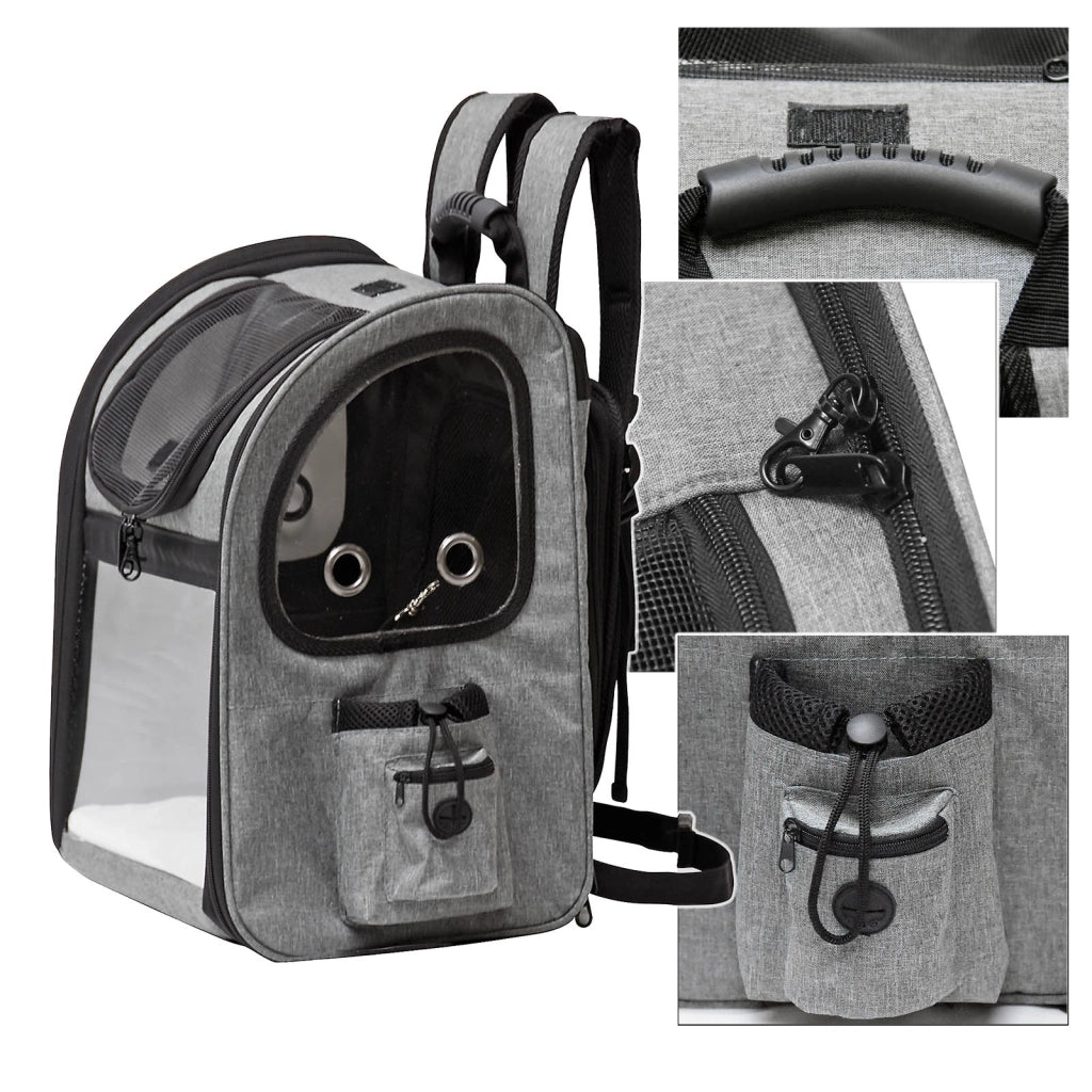 Fudajo Zaino porta animali estensibile Zaino per cani/gatti fino a 6kg Con rete e finestre