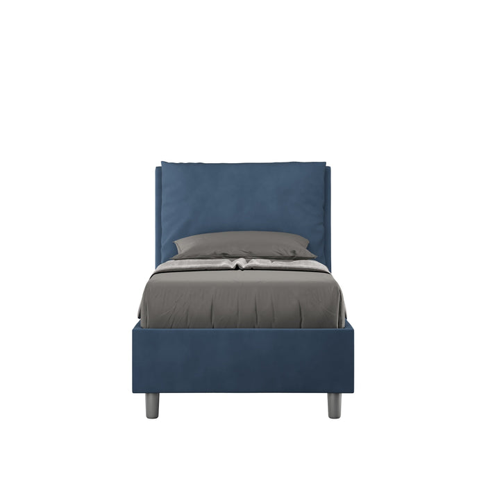 Letto Singolo 80x190 cm con Rete e Contenitore Antea Blu