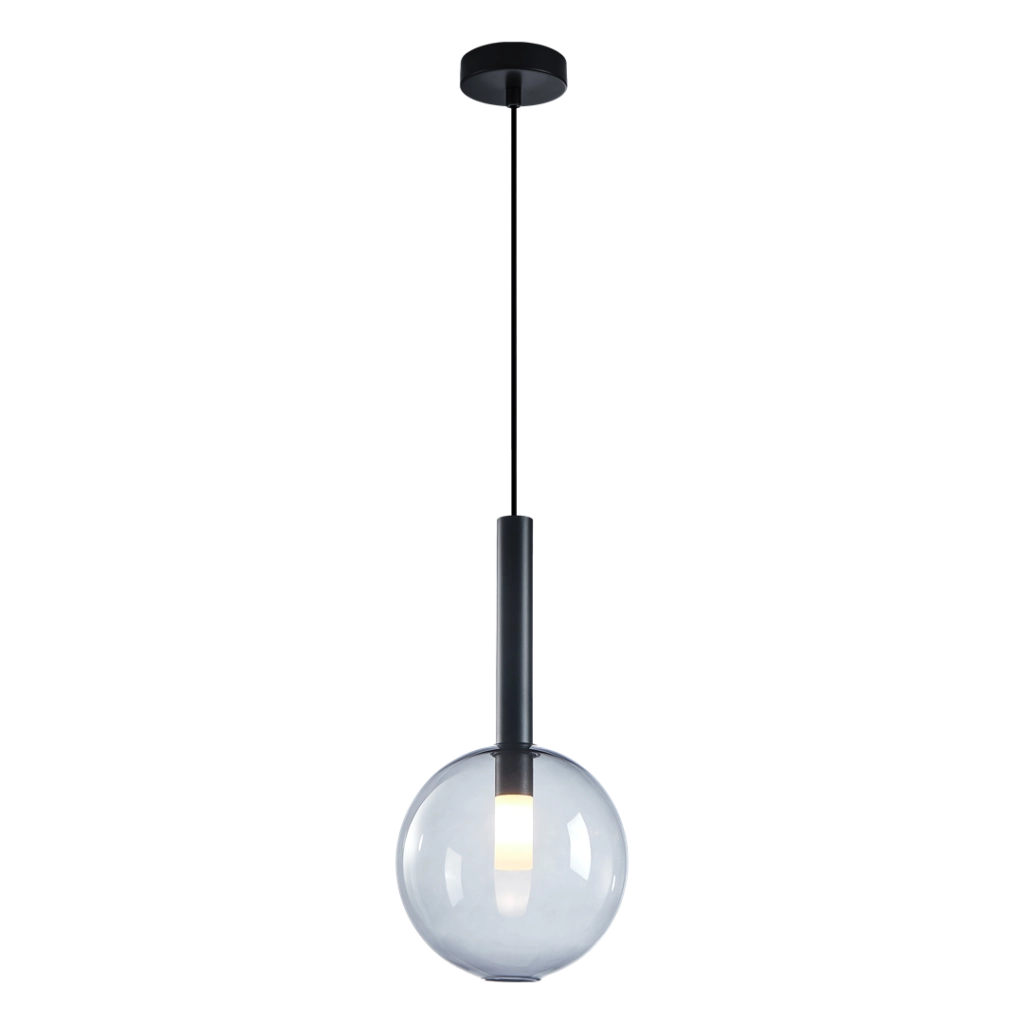 Lampada a sospensione Niko nera Ø20cm G9 in vetro Milagro