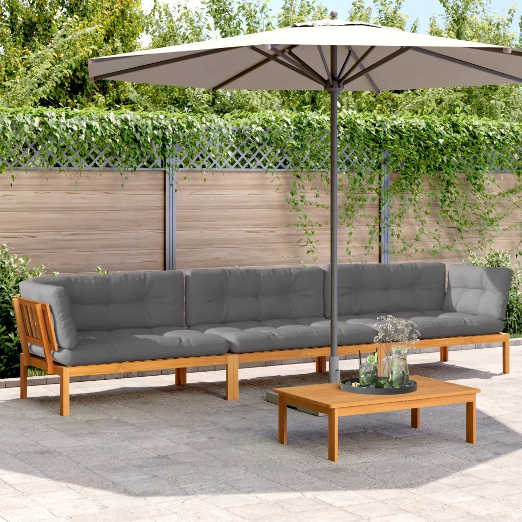 Set Divani Pallet Giardino 4pz Cuscini Legno Massello Acacia 3209494