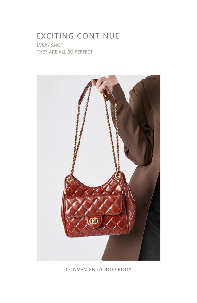 Borsa e borsetta da donna in vera pelle marrone