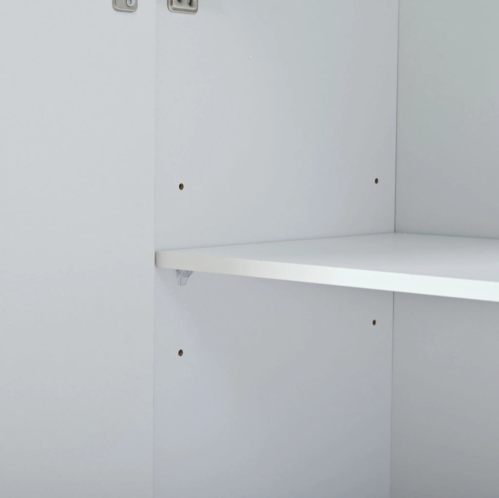 Credenza moderna 140 cm bianca e oro con 4 ante