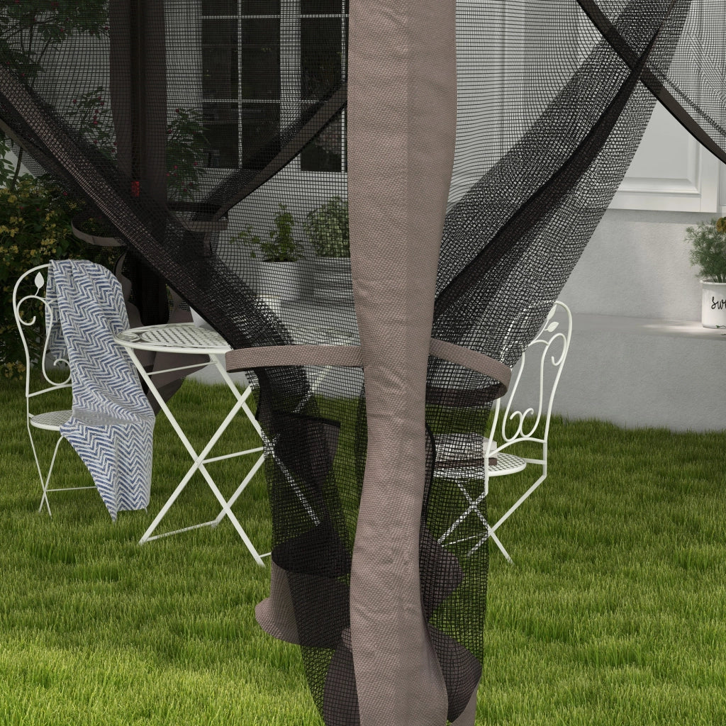 Tenda da giardino pieghevole con pareti laterali Tenda a scomparsa 3.25 x 3.25 x 2.65 m in grigio chiaro per feste in giardino ed eventi