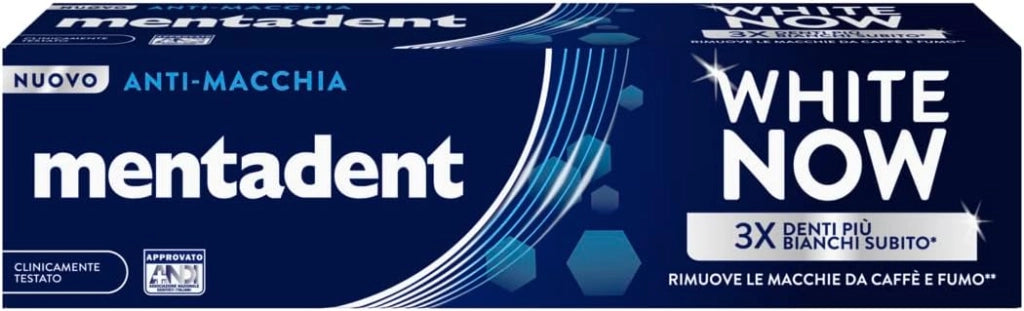 SET 4 DENTIFRICI MENTADENT WHITE NOW ANTI MACCHIA IN FORMATO DA 75 ML