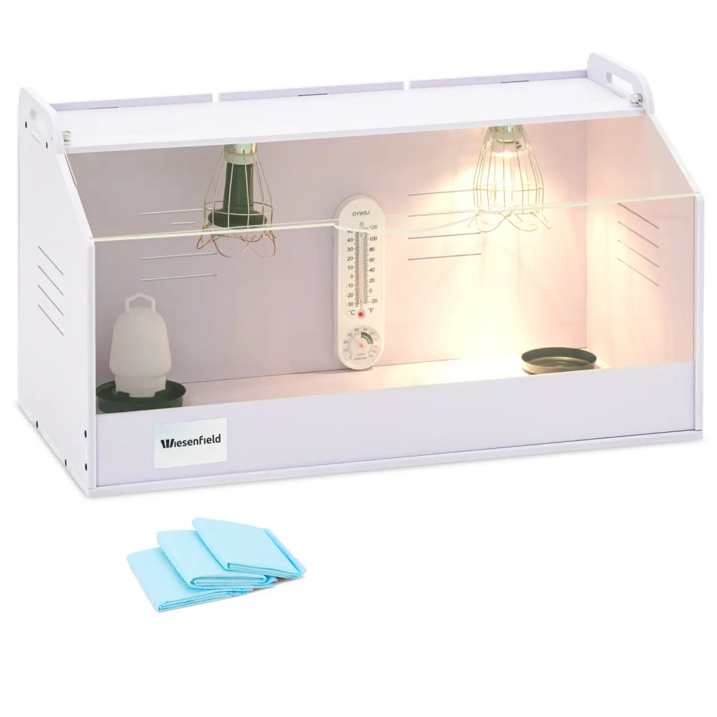 Gabbia per allevamento pulcini fino a 36°C 78 x 40 x 42 cm MDF PVC bianco 14_0008499