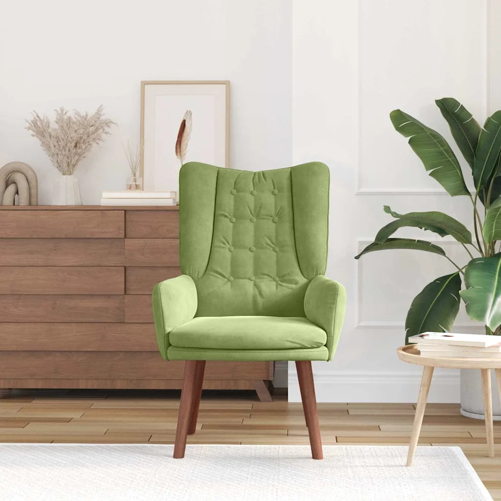 vidaXL Sedia rilassante Verde chiaro 63 x 67 x 94 cm Velluto