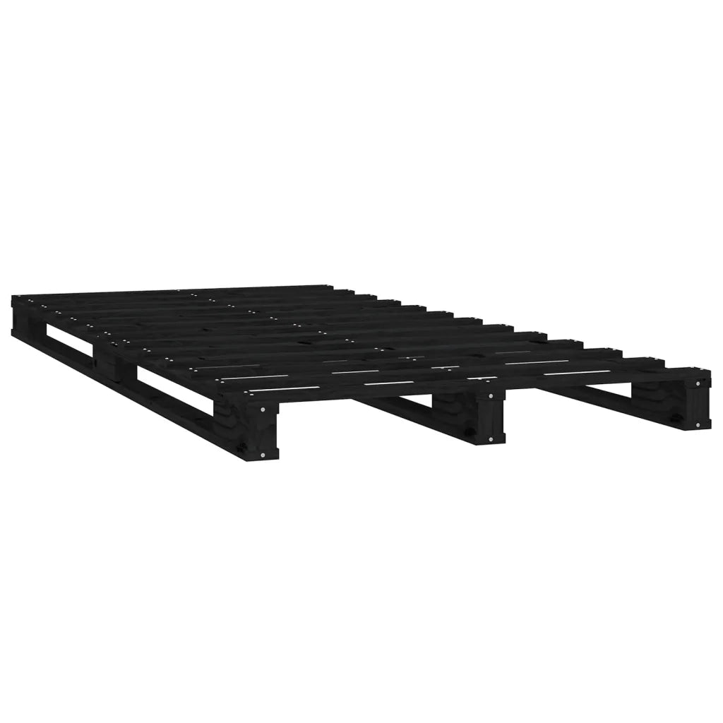 Letto a Pallet Nero 75x190 cm Small Single Legno di Pino 821421