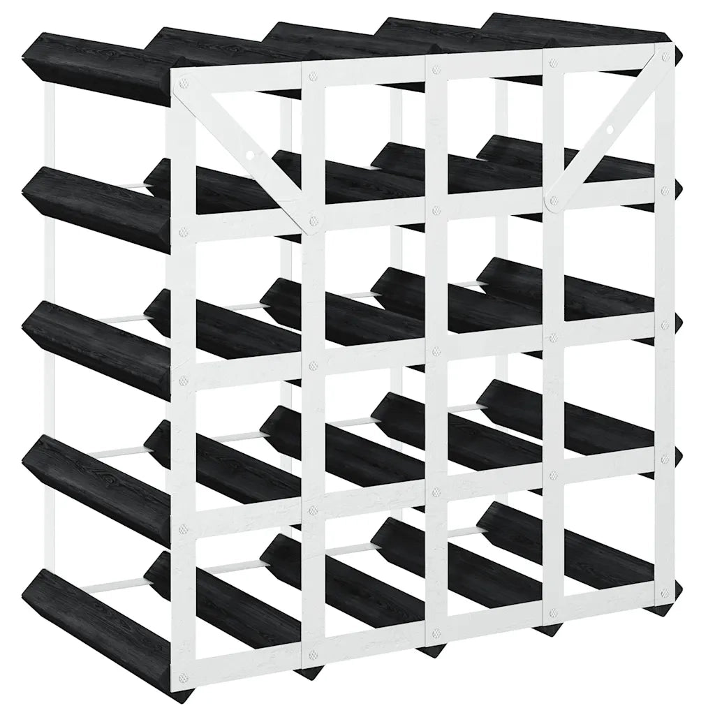 Portavini da 20 Bottiglie Nero in Legno Massello di Pino CFW3007553