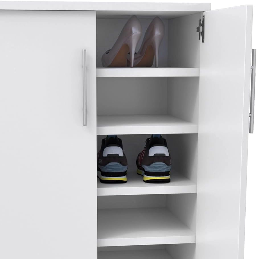 Mobile porta scarpe Dalia, Bianco, 56 x 108 cm, adatto per riporre fino a 21 paia di scarpe