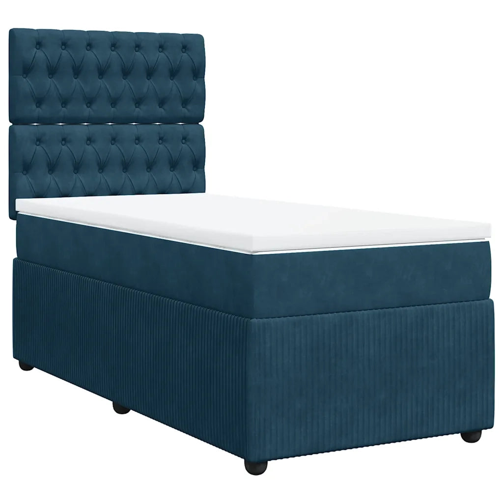 Giroletto a Molle con Materasso Blu Scuro 80x200 cm in Velluto 3292200