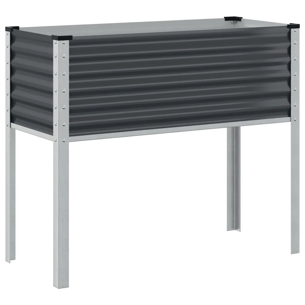 Fioriera rialzata per piante fiori terrazza giardino 100 x 41 x 90 cm acciaio antracite 02_0037271
