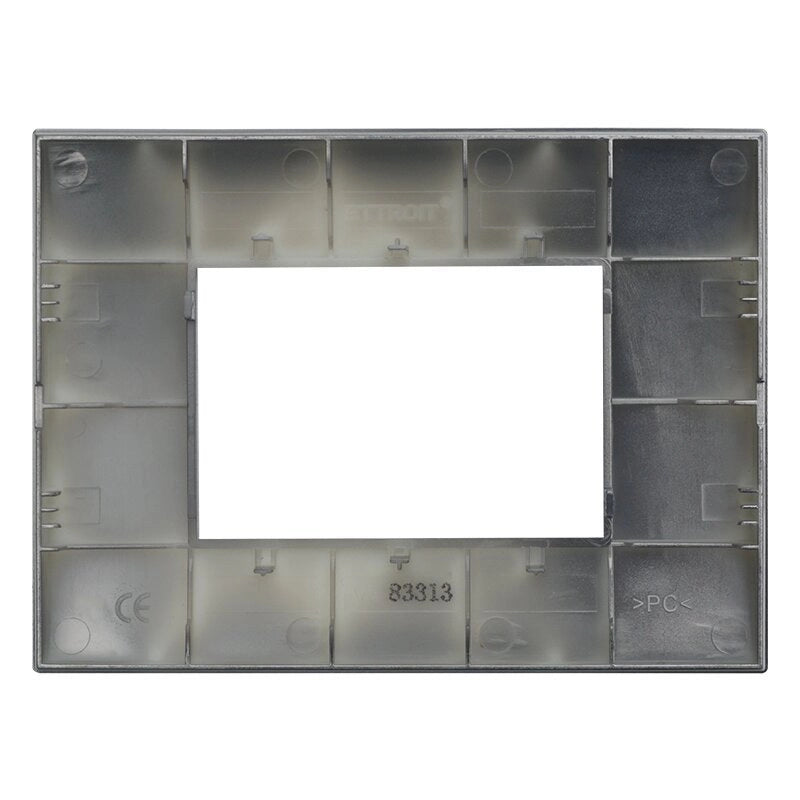 Placca Plastica Serie Venus 3P Colore Cromato Lucido Compatibile Con Vimar Arke