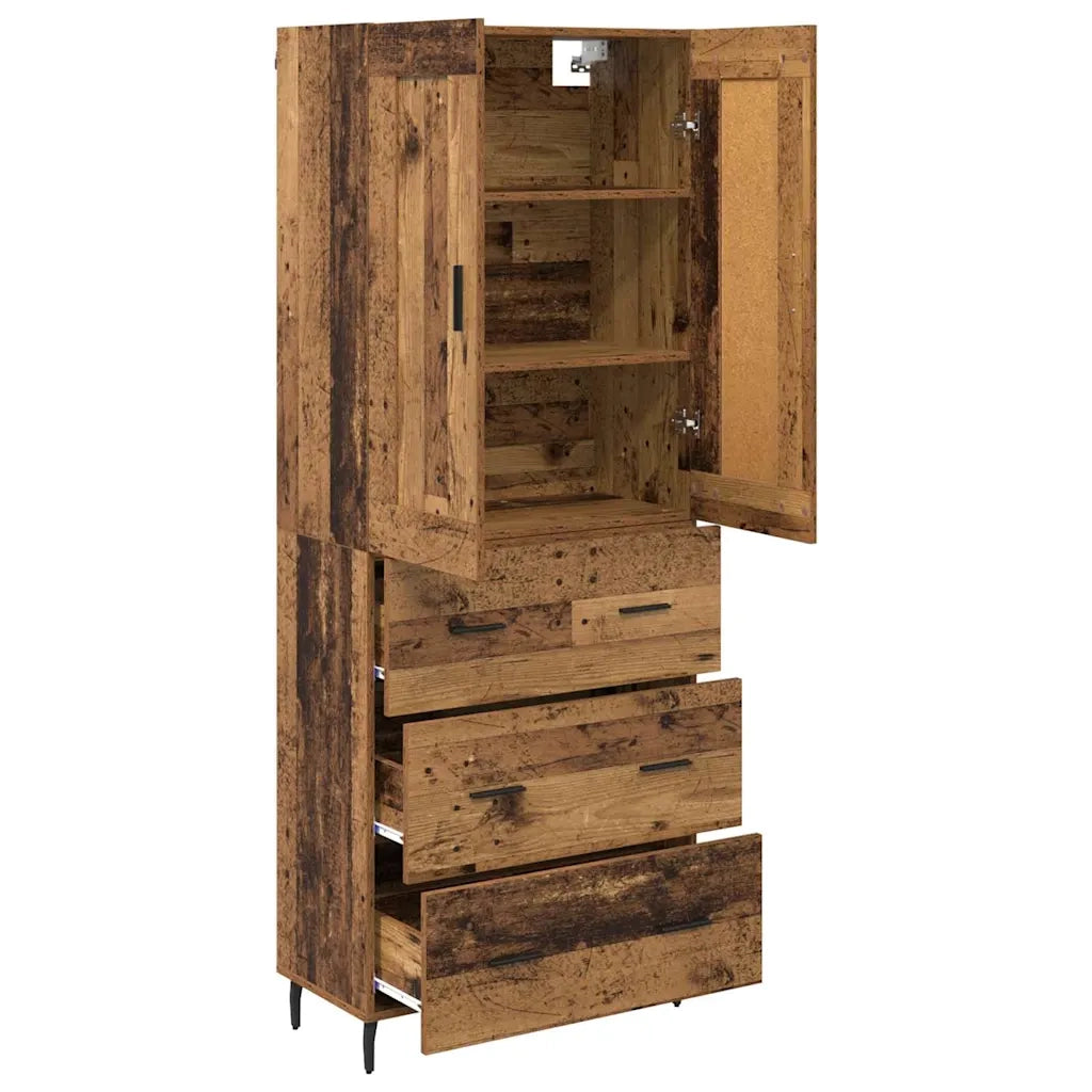 Credenza con cassetto 2 pz | Madia | Buffet da pranzo | Armadio da pranzo Legno vecchio Legno multistrato